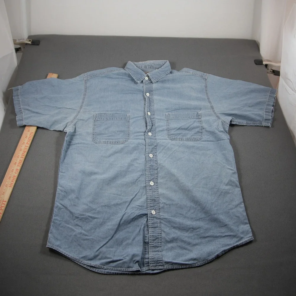 Vintage Big Mac Workwear Chambray 2 Pocket Short Sleeve Men Shirt L